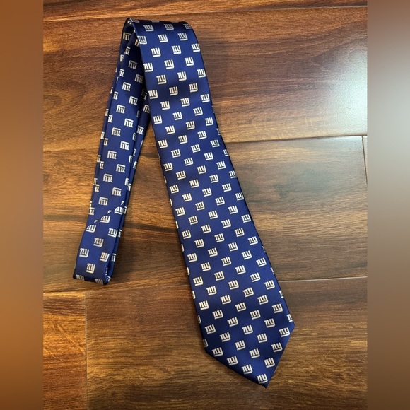 NY GIANTS Navy and White Logo Tie - Picture 3 of 10